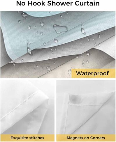 No Hook Abstract Ombre Shower Curtain with Snap in Liner, Orange White Gray Striped Shower Curtain for Bathroom Waterproof Modern Art Bath Curtain with See Through Mesh Top Window, 72" x 72" in Saudi Arabia