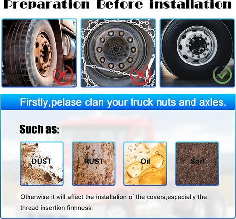 أغطية صواميل العروة مثبتة ببراغي لشبه الشاحنات، 33 مم × 2-7/8 بوصة كروم ABS أغطية مسامير بلاستيكية خيط على طقم أغطية صواميل العروة، 20 حزمة in Kuwait