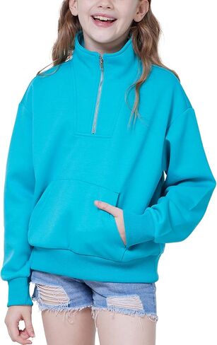 WULFUL Girls Casual Half Zipper Sweatshirts Long Sleeve Fashion Pullovers for Teen Girls in Saudi Arabia