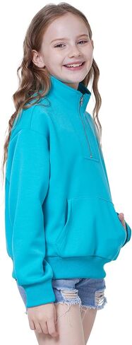 WULFUL Girls Casual Half Zipper Sweatshirts Long Sleeve Fashion Pullovers for Teen Girls in Saudi Arabia