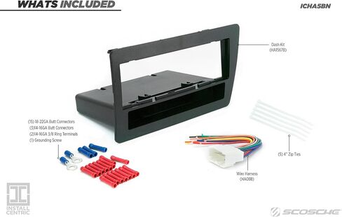 Scosche HA1567B Single DIN Dash Kit with Pocket for 2001-05 Honda Civic - Car Stereo Radio Install Kit - See Fit Guide in Images to Verify Your Vehicle in Kuwait