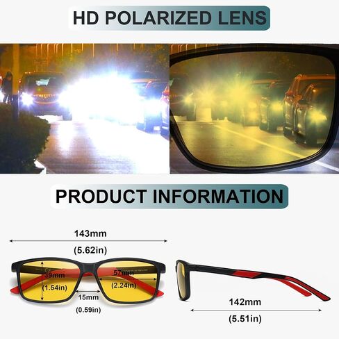3 Pack Polarized Sunglasses for Men Big Head Double Color Sport UV Protection for Fishing Night Vision Driving in Saudi Arabia
