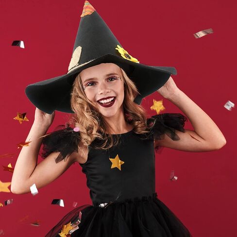 3 Pack Halloween Scarecrow Hat Sunflower Felt Scarecrow Witch Hats for Halloween Cosplay Scarecrow Theme Party Costume Accessory, 3 Colors in Kuwait