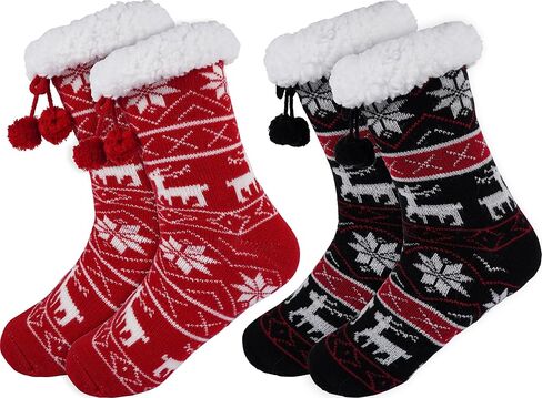 BenSorts Women Non Slip Winter Thick Slipper Socks with Grippers Warm Fuzzy Socks Christmas Gifts in Saudi Arabia