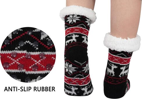 BenSorts Women Non Slip Winter Thick Slipper Socks with Grippers Warm Fuzzy Socks Christmas Gifts in Saudi Arabia