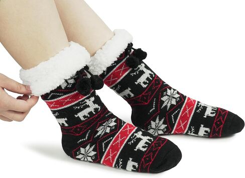 BenSorts Women Non Slip Winter Thick Slipper Socks with Grippers Warm Fuzzy Socks Christmas Gifts in Saudi Arabia