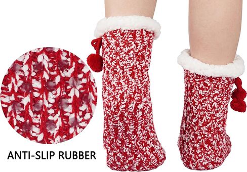 BenSorts Women Non Slip Winter Thick Slipper Socks with Grippers Warm Fuzzy Socks Christmas Gifts in Saudi Arabia