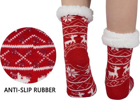BenSorts Women Non Slip Winter Thick Slipper Socks with Grippers Warm Fuzzy Socks Christmas Gifts in Saudi Arabia