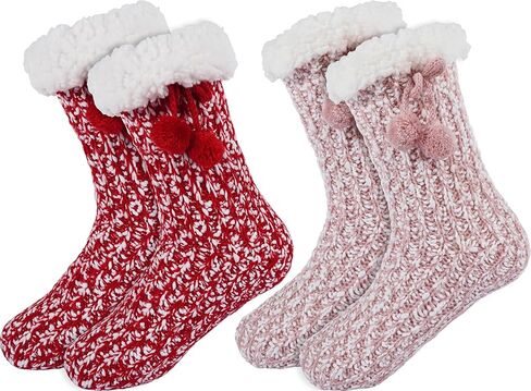 BenSorts Women Non Slip Winter Thick Slipper Socks with Grippers Warm Fuzzy Socks Christmas Gifts in Saudi Arabia