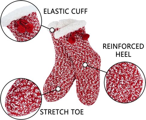 BenSorts Women Non Slip Winter Thick Slipper Socks with Grippers Warm Fuzzy Socks Christmas Gifts in Saudi Arabia
