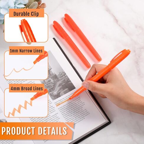 Fuutreo 180 Pcs Highlighters Bulk Bright Color Highlighter Dry Quickly Safe Chisel Tip Highlighter Marker for Adults Kids Home School Office(Orange) in Saudi Arabia