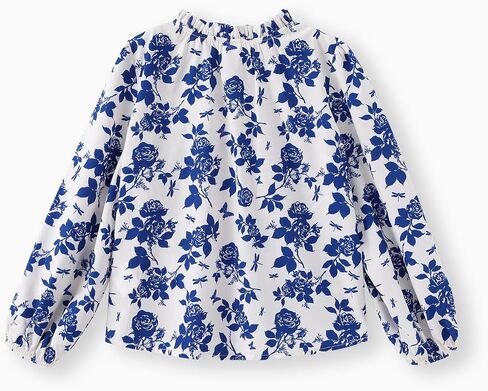 PATPAT Floral Blouses Shirts for Girls： Long Sleeve Chiffon Casual - Preppy Clothes for Tween Girl Fashion 6-12 Years in Saudi Arabia