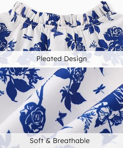 PATPAT Floral Blouses Shirts for Girls： Long Sleeve Chiffon Casual - Preppy Clothes for Tween Girl Fashion 6-12 Years in Saudi Arabia