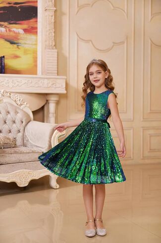 GRACE KARIN Girls Sequin Dress Sleeveless Prom Party Formal Graduations Fancy Tween Girls Dresses Size 5-12 in Saudi Arabia