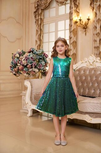 GRACE KARIN Girls Sequin Dress Sleeveless Prom Party Formal Graduations Fancy Tween Girls Dresses Size 5-12 in Saudi Arabia