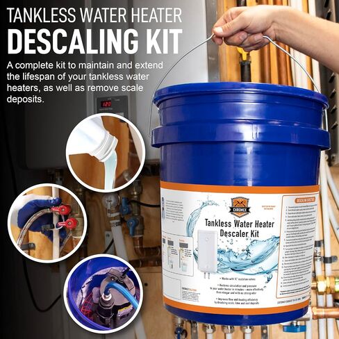 Chromex Tankless Water Heater Flush Kit with Concentrated Vinegar, Dilutes to 4 Gallons and 1/6HP Extra Strength Pump in Saudi Arabia