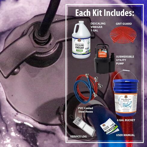 Chromex Tankless Water Heater Flush Kit with Concentrated Vinegar, Dilutes to 4 Gallons and 1/6HP Extra Strength Pump in Saudi Arabia