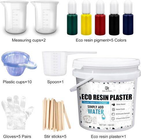 Eco Resin Casting Powder - 100oz / 2800g Fast Cured Plaster Casting Powder for Beginners - 20~30 Minutes Demold, Easy Mixing Water Activated Eco-Friendly Casting Resin for DIY Crafts Making, Home Art in Saudi Arabia