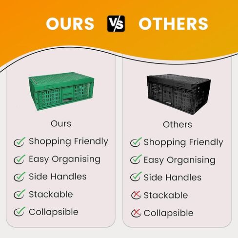 TEJAL 23.63 x 15.74 x 8.85 Collapsible Storage Bin-Green (1PK- 45 Ltr.) Foldable Plastic Solid Stackable Wall Baskets/Box- Organizer, Moving, Utility in Saudi Arabia