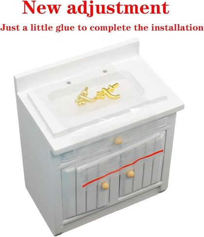 SAMCAMI Wooden Dollhouse Furniture Set - Miniature Dollhouse Furniture 1 12 Scale for Dollhouse Kitchen - Doll House Furniture Toys Incl Kitchen Cabinets, Dining Table, Refrigerator and Others (White) in Kuwait