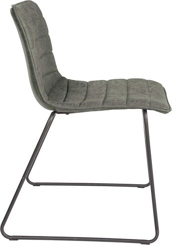 OSP Home Furnishings Halo 2-Pack Faux Leather Stacking Chairs with Sturdy Metal Frame, Charcoal Grey in Saudi Arabia