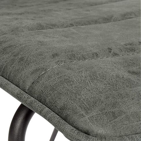 OSP Home Furnishings Halo 2-Pack Faux Leather Stacking Chairs with Sturdy Metal Frame, Charcoal Grey in Saudi Arabia