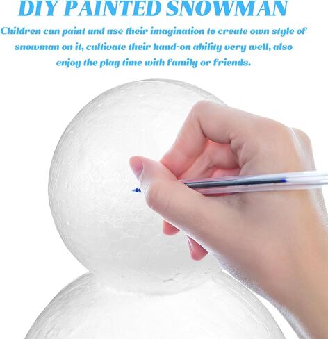 Amosfun 5 Pcs Foam Snowman Christmas Painting DIY Craft Crafts Foams Model Christmas Crafts Snowman Models Snowman Form DIY Blank Snowman DIY Crafts Toys Christmas Tree Decorations White in Saudi Arabia