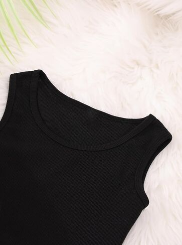 Hilinker Girls Long Sleeve Zipper Hoodie Ribbed Tank and Sweatpants Set 3 Piece Outfits in Kuwait