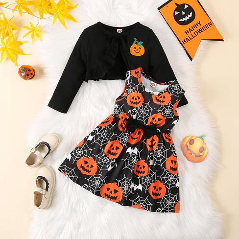 Toddler Girls Easter Day Dress and Cardigan Set Little Girls 2-Piece Easter Day Outfits Set in Kuwait
