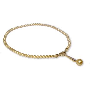 South Sea Pearl Pendant Necklace with Diamonds for Women - Cultured Tahitian Pearl Necklace with Diamonds Single Pearl Necklace for Women with 925 Sterling Silver Chain