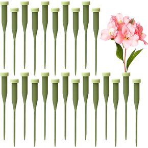 Lzmvte 150 Pack Green Floral Tubes, 5.7 Inch Single Flower Water Tubes with Caps, Flower Stem Water Tubes Plastic Flowers Vials for Floral Arrangements, Florist Supplies