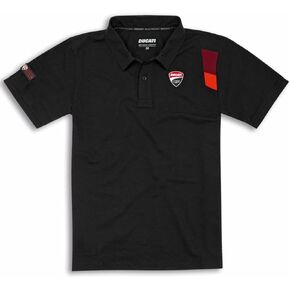 قميص بولو Ducati DC Sport بأكمام قصيرة 98770536 (كبير) أسود، أحمر in Kuwait
