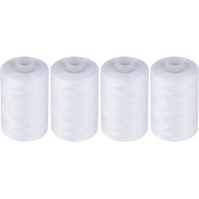 Simthread All Purpose Sewing Thread, 4 Spools Each 1000 Yards of Polyester Threads for Sewing Machine, Sewing Machine Supplies for Beginners, Hand Stitching, Quilting, Serger (4 Black)