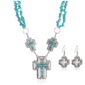 Rustic Couture's Western Necklace Earrings Jewelry Set for Women