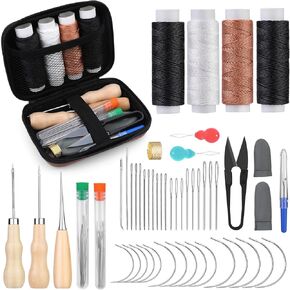 Yizzvb Upholstery Thread Kit, Heavy Duty Sewing Kit with Nylon Thread, Upholstery Needle, Sewing Awl, Heavy Duty Thread for Carpets, Canvas, Sofa, Travel and Leather