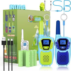Walkie Talkies for Kids Girls Boys Toddler Long Range Walkie-Talkie Rechargeable 2 Pack for Adults Seniors Camping Skiing Cruise, Family Pink 2 Way Radio Toys with Lanyard 4 Miles NOAA USB VOX