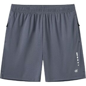 Tyhengta Men's 5" Running Shorts with Zipper Pockets Athletic Workout Gym Quick Dry Mesh Tennis Shorts