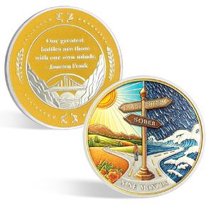 CHURYUML 3 Year Sobriety Coin Three Year Sobriety Chip Non-Religious AA Coins Recovery Anniversary Medallions Sober Token Sobriety Gifts for Women Men Alcoholics Anonymous Addiction Recovery Gift