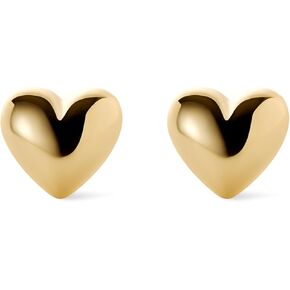 Ana Luisa Gold Lev Heart Stud Earrings - 14K Gold Plated Heart Stud Earrings for Women - Hypoallergenic, Water-Resistant, Tarnish-Free Stud Earrings - Titanium Posts - Women Gift Ideas
