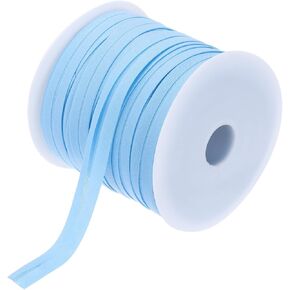 MECCANIXITY 1/2 Inch Single Fold Bias Tape Polyester Continuous Bulk Bias Tape for Sewing,Seaming Quilting Hemming Binding Crafts (Cyan 50 Yards)