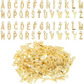 KALIONE 104 Pieces A-Z Alphabet Letter Charms, Jewelry Charms for Making Jewelry, Alloy Spacer Beads, Metal Letter Pendant Charms for Bracelets Necklace Earring Jewelry DIY Crafts Making Supplies