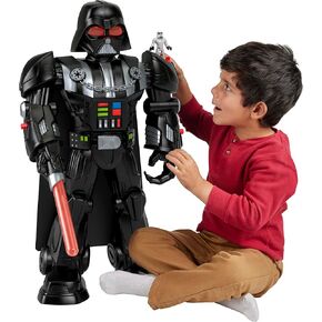 Fisher-Price Imaginext STAR WARS Darth Vader Bot 2+ Ft Tall Toy, Lights Sounds & Stormtrooper Metal Character Key for Kids Ages 3+ Years