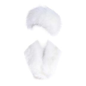 Soul Young Faux Fur Headband And Collar White Fur Accessories Set For Women