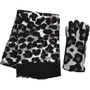 Mud Pie womens Leopard Scarf and Gloves Gift SetLeopard Scarf and Gloves Gift Set