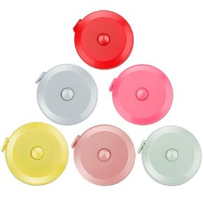 Retractable Double Scale Soft Tape Measure, 60"150CM 60inch Dual Sided Flexible Ruler Measuring Tape, Weight Loss Medical Body Sewing Tailor Dressmaker Cloth Tools, Accurate Measurements 6 Pack