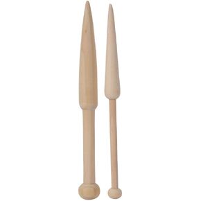 2pcs Wood Hand Stick, Beech Wood Wood Weaving Crochet Needle Single Head Solid Wool Short Rod Wooden Shuttles Weaving Stick Beech Wood Tools Weaving
