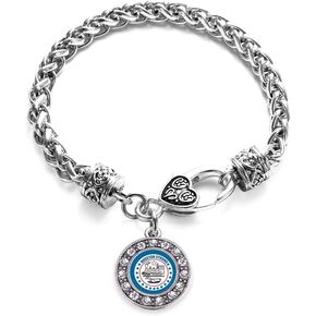 Inspired Silver - Silver Circle Charm Bracelet with Cubic Zirconia Jewelry