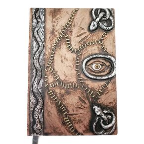 Black Bazaar Hocus Pocus Book of Spells Prop - spellbook Halloween Decoration PU Leather Necronomicon Costume Notebook Journal (Large)