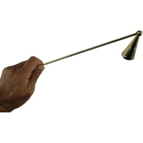CircuitOffice Long Brass Candle Snuffer, 12" Handle, 2 1/2" Snuffer Cone, for Occult, Magic, Wicca, Pagan, Altars, Rituals, Candles, Decoration or Gift