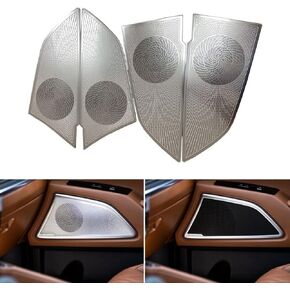 Stainless Steel Chrome Car Interior Door Speaker Cover Trim Speaker Frame Protective Sticker Compatible with Kia Telluride 2020-2022 Accessories